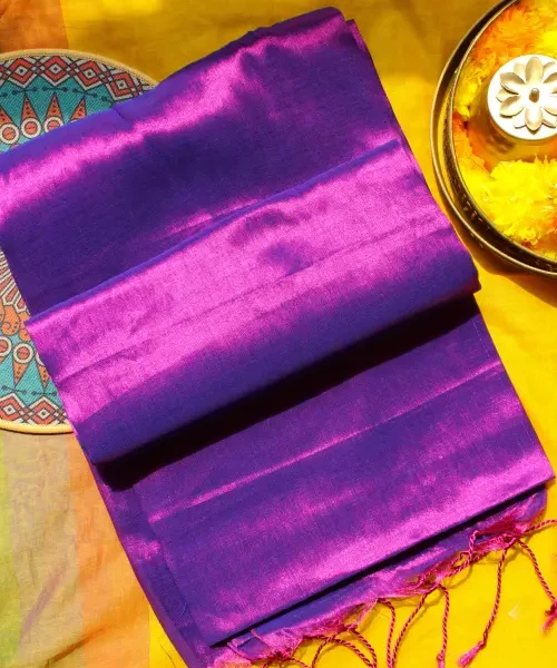 Purple Tissue saree