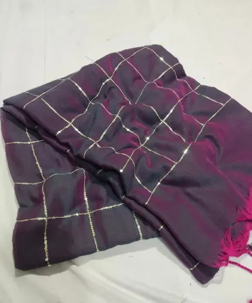 Dual tone Khadi saree with sequins