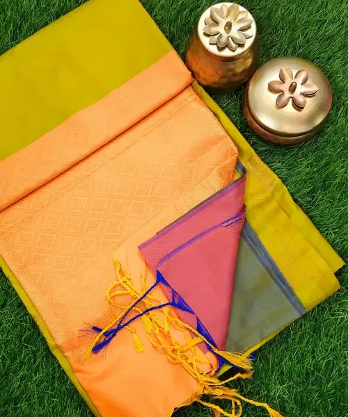 Mehandi green soft silk saree