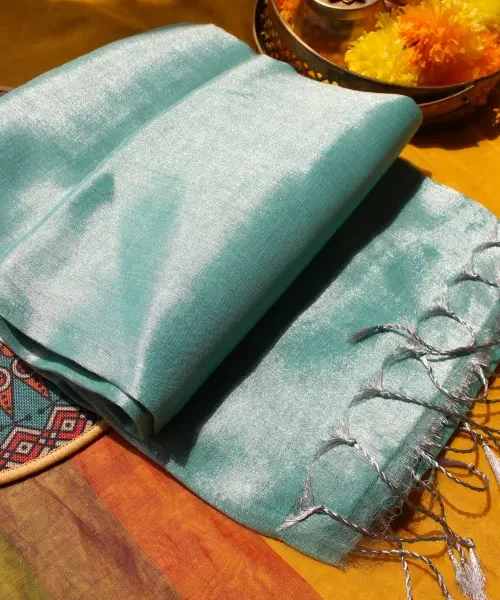 Aquamarine Tissue saree